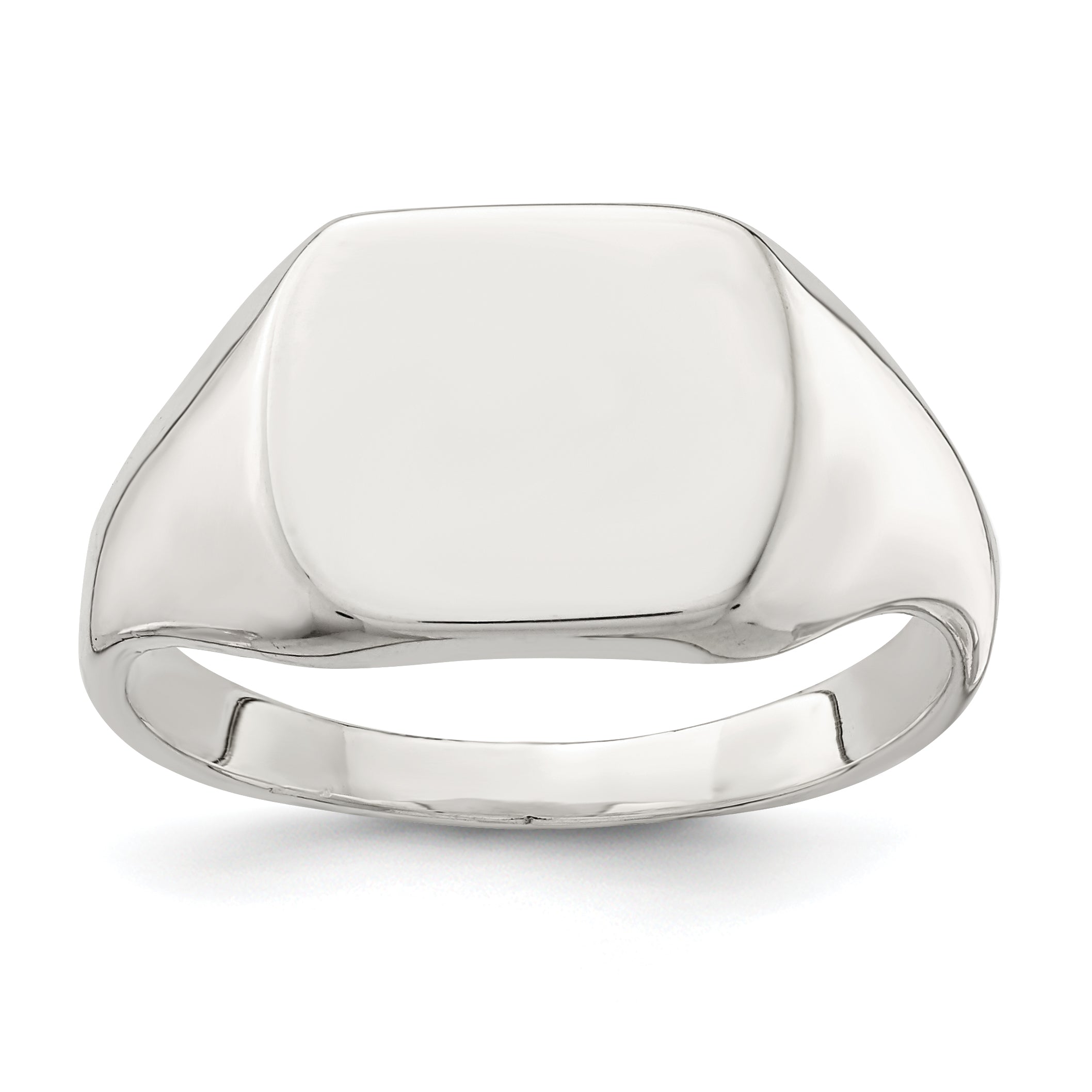 Sterling Silver 12x12mm Closed Back Signet Ring Main image