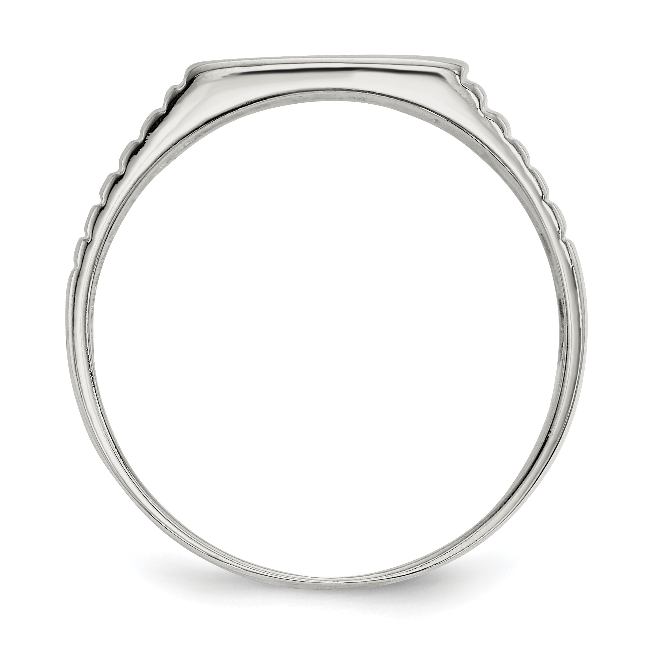 Sterling Silver 10x12mm Open Back Signet Ring Secondary image