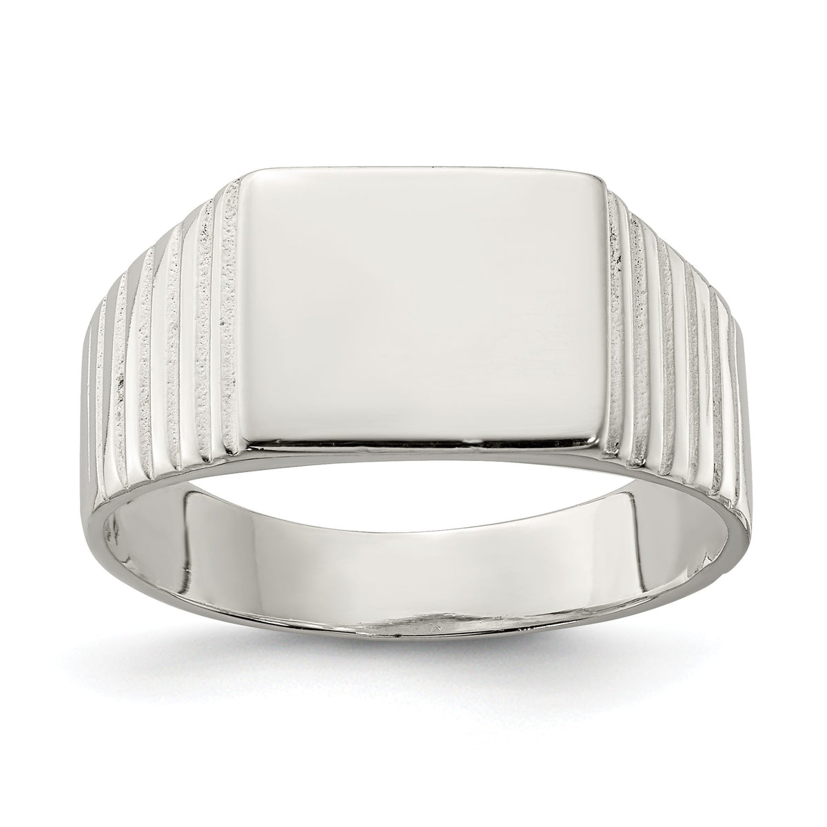 Sterling Silver 10x12mm Open Back Signet Ring, Size 9–11 - Sophia Jewelers Main image