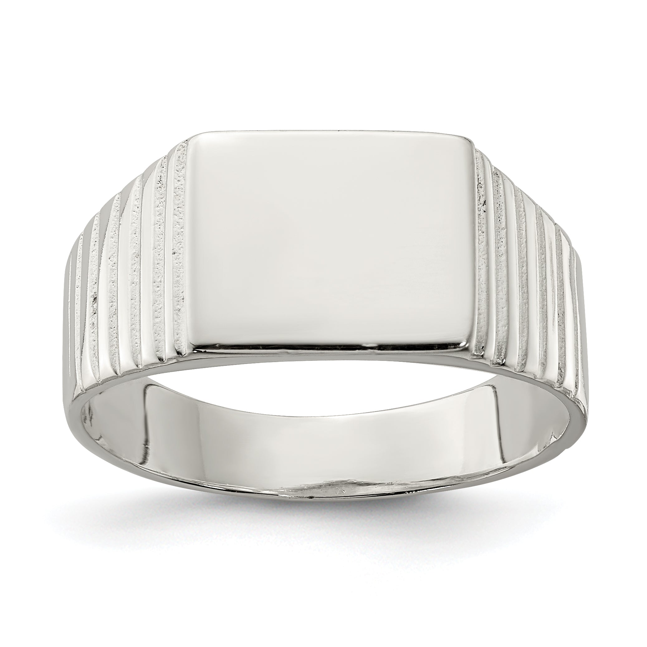 Sterling Silver 10x12mm Open Back Signet Ring Main image