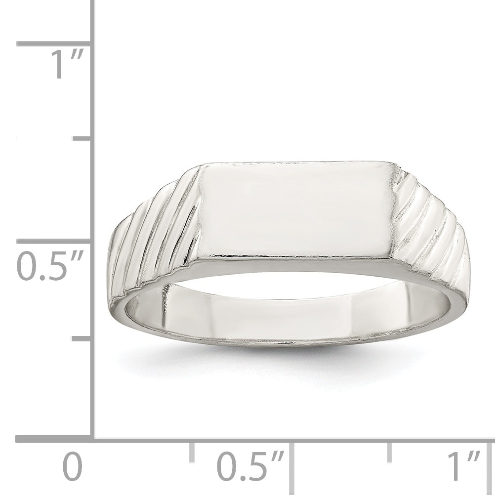 Sterling Silver 6x11mm Open Back Signet Ring Secondary image