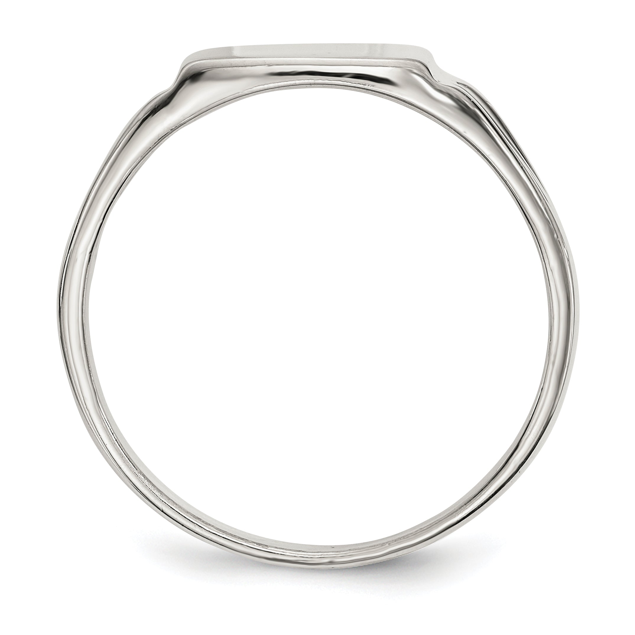 Sterling Silver 11x11mm Open Back Signet Ring Main image