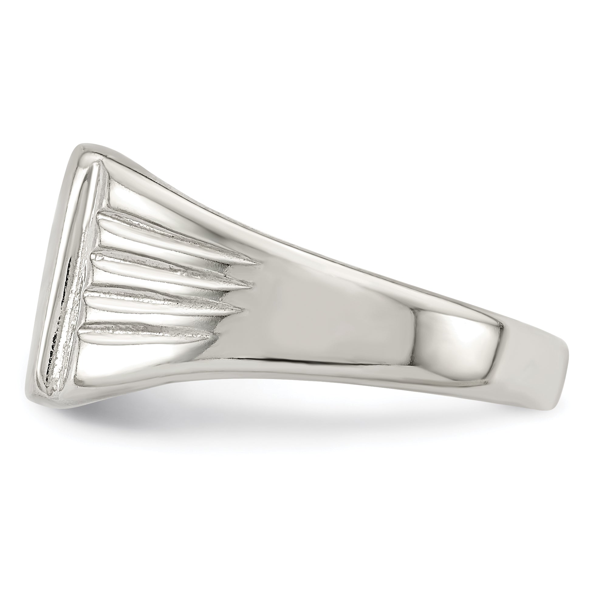 Sterling Silver 11x11mm Open Back Signet Ring Secondary image