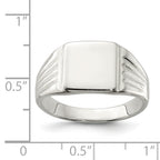 Sterling Silver 11x11mm Open Back Signet Ring