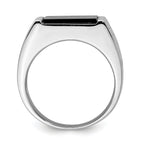Sterling Silver Rhodium-plated Men's Onyx Ring