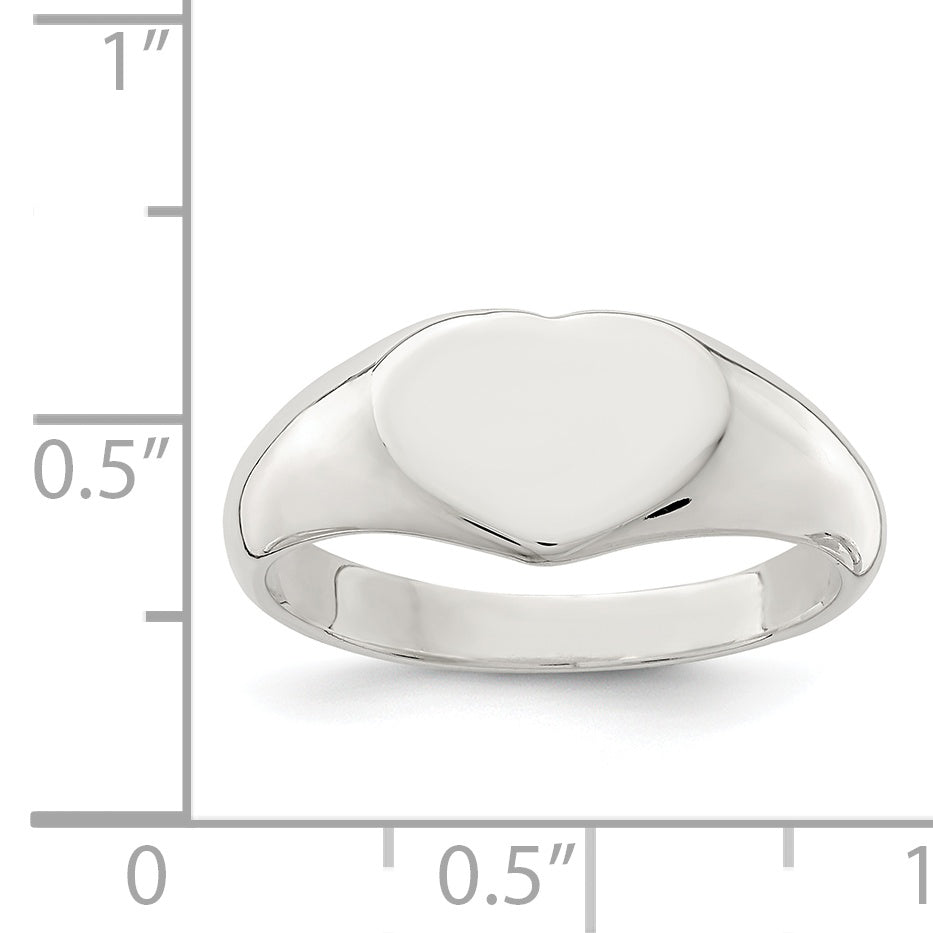 Sterling Silver Heart Signet Ring