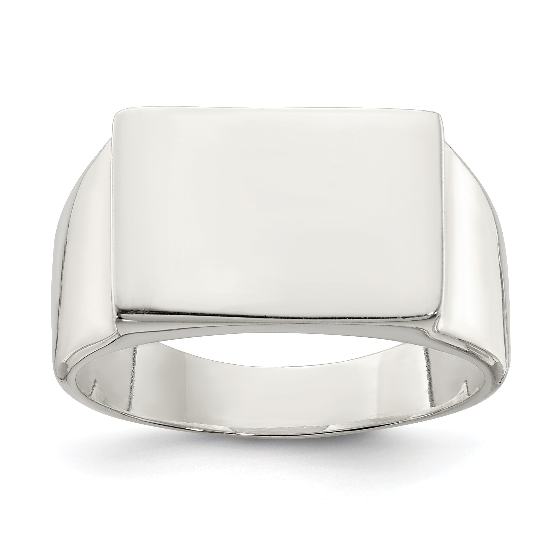 Sterling Silver 11x15mm Closed Back Signet Ring Main image