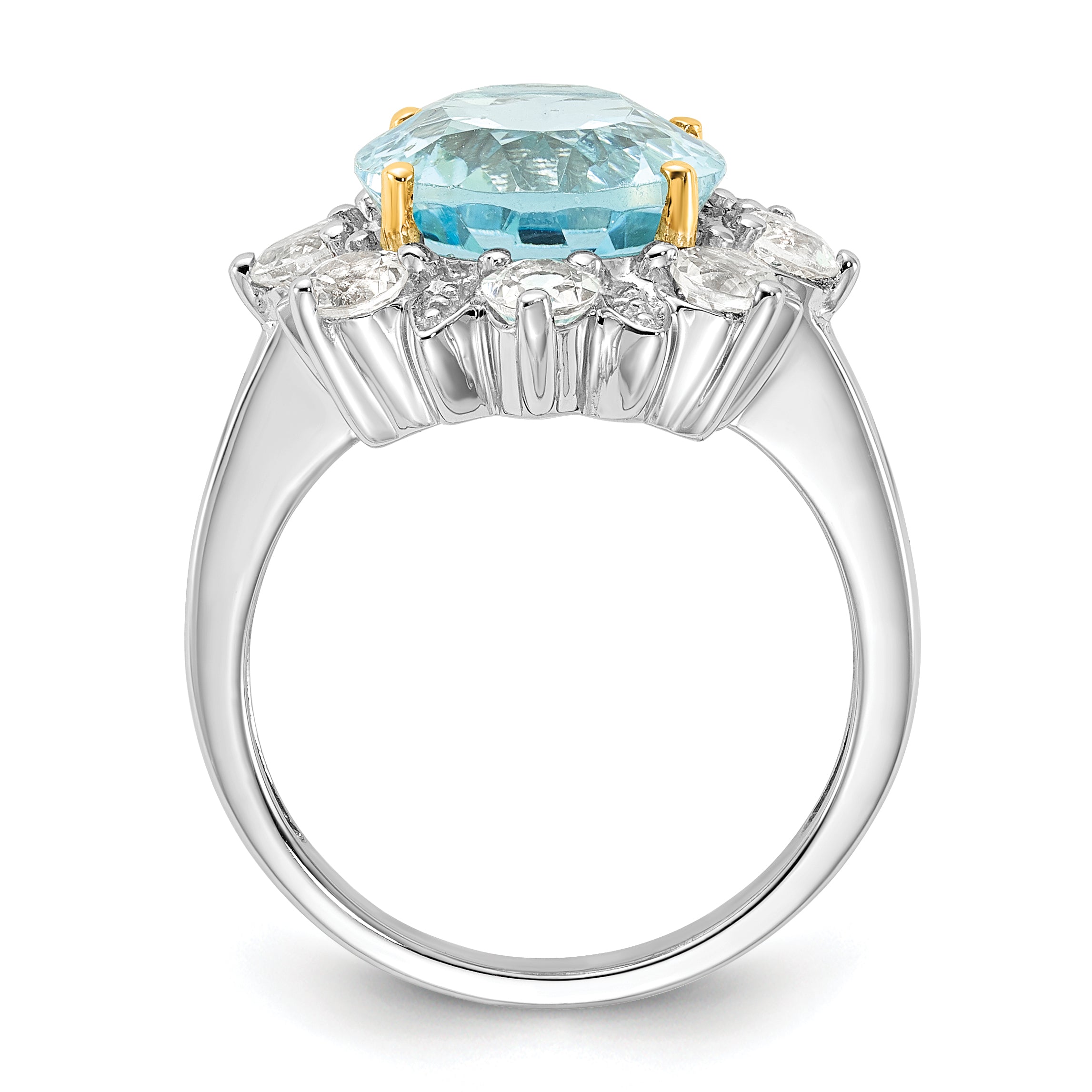 Sterling Silver & 14K Accent Sky Blue & White Topaz Ring Secondary image