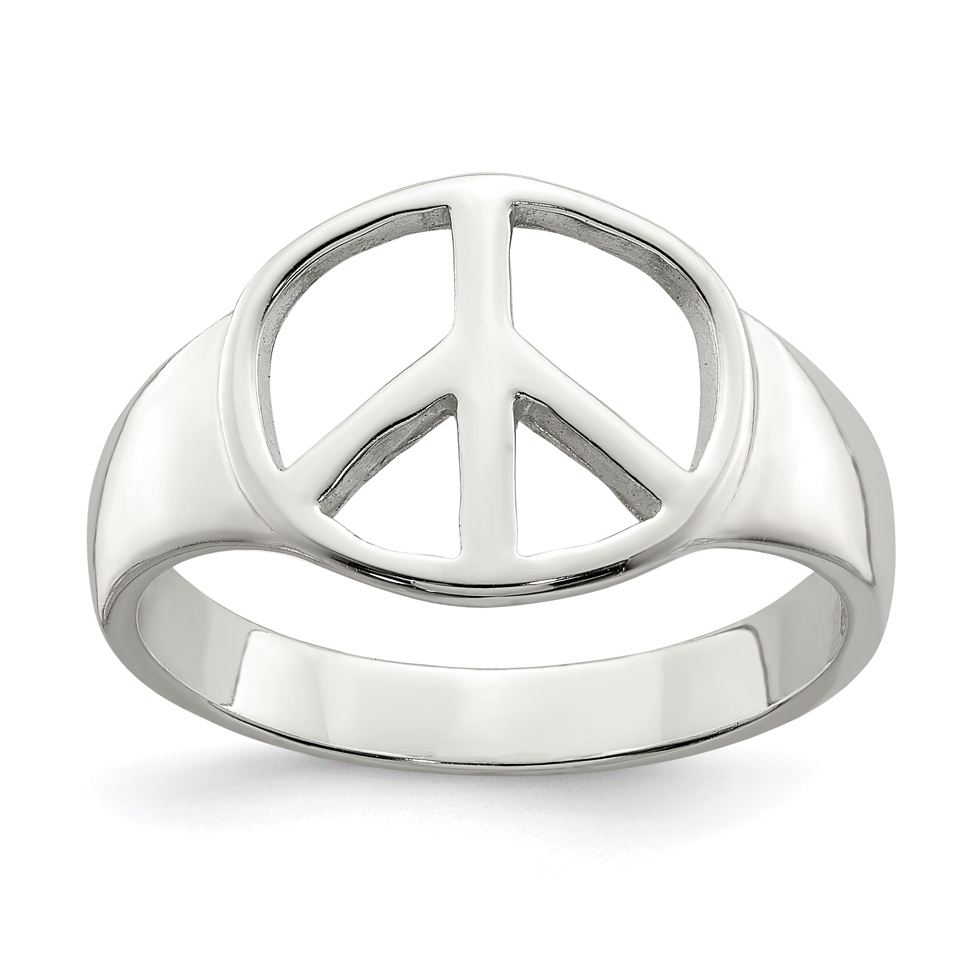 Sterling Silver Peace Sign Ring Main image