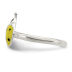 Sterling Silver Enameled & Polished Lady Bug Toe Ring
