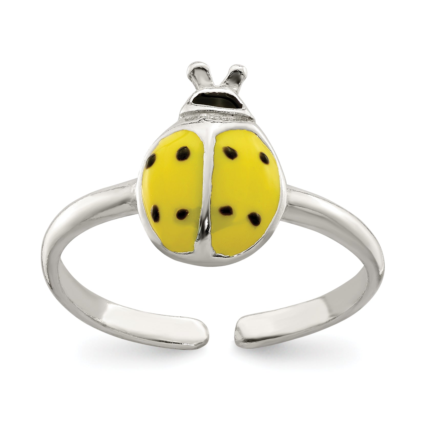 Sterling Silver Enameled & Polished Lady Bug Toe Ring Main image