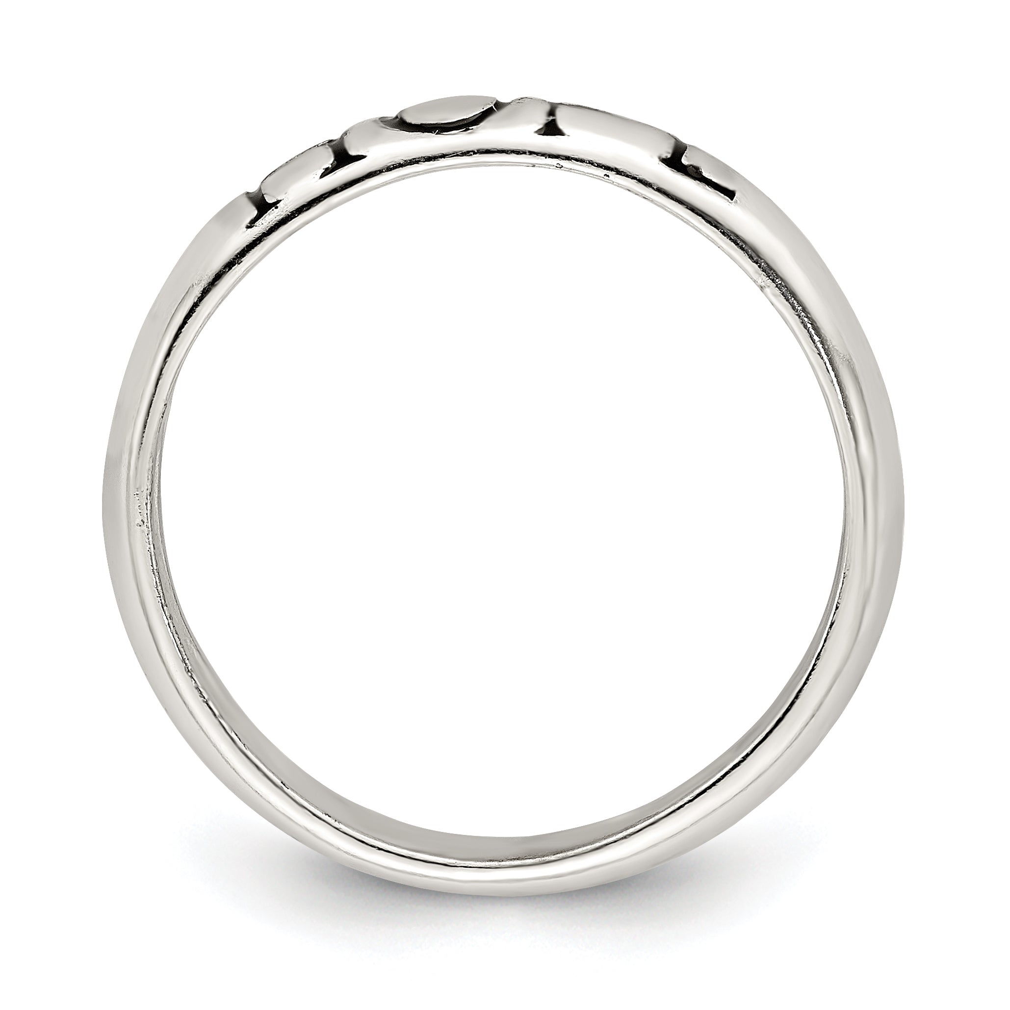 Sterling Silver Antiqued & Polished Hope Ring Secondary image