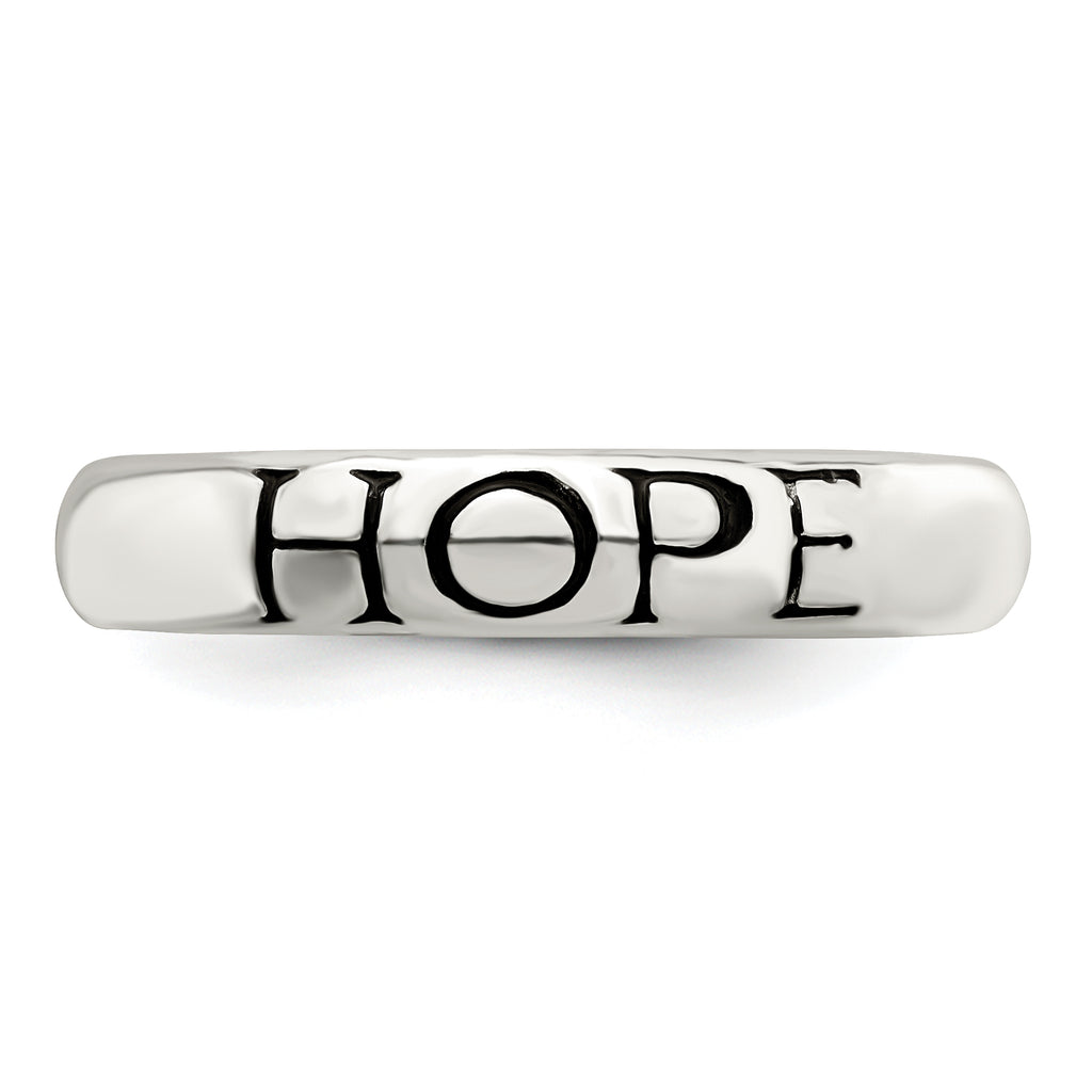 Sterling Silver Antiqued & Polished Hope Ring