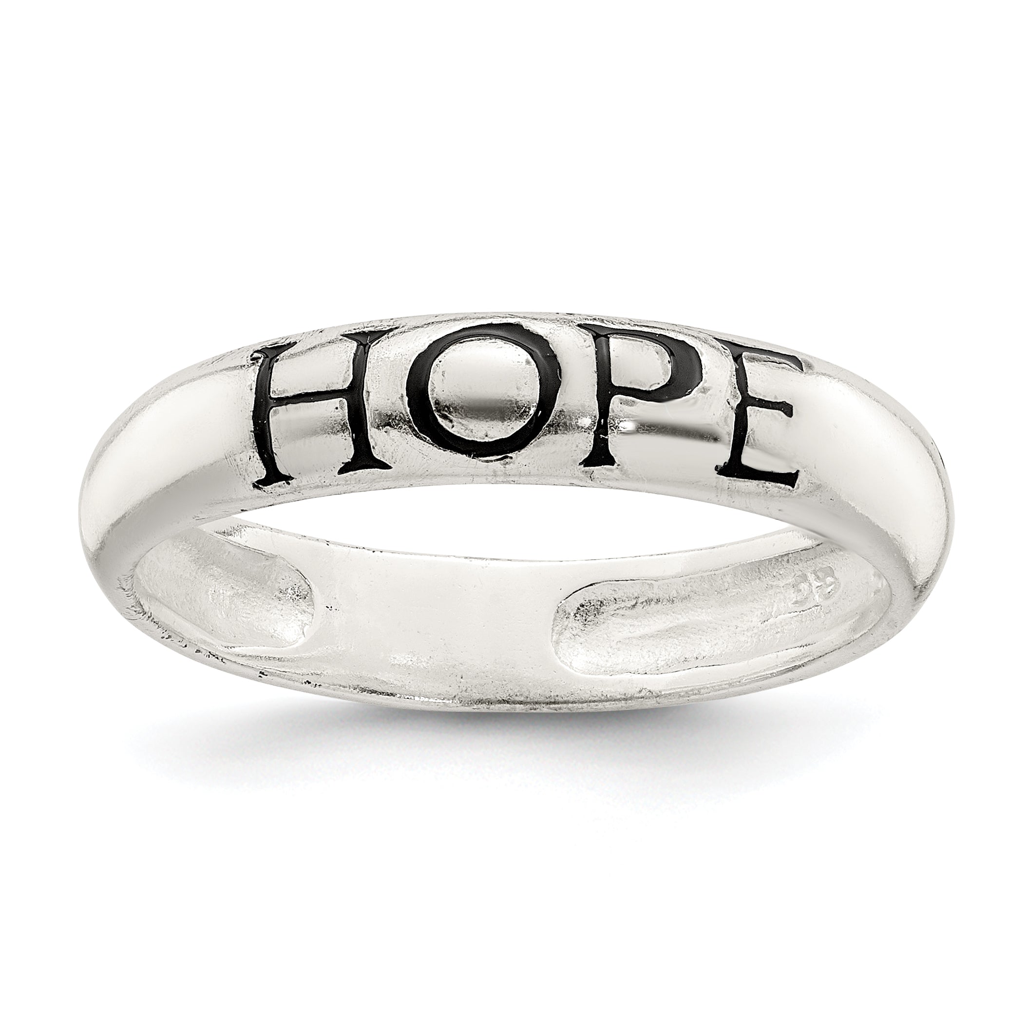 Sterling Silver Antiqued & Polished Hope Ring Main image