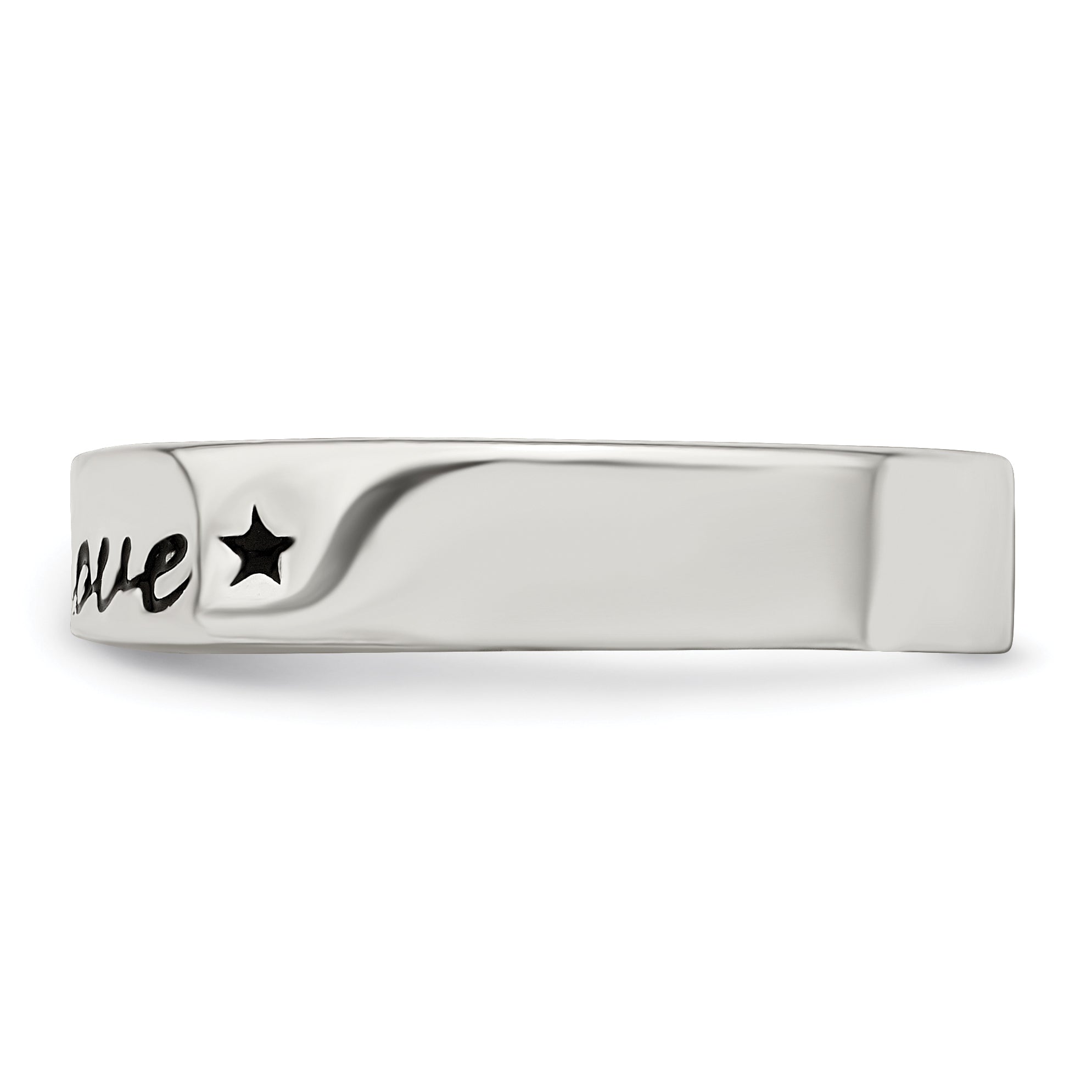 Sterling Silver Antiqued & Polished Love Ring