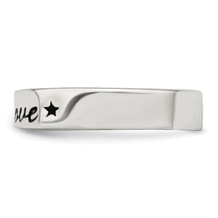Sterling Silver Antiqued & Polished Love Ring