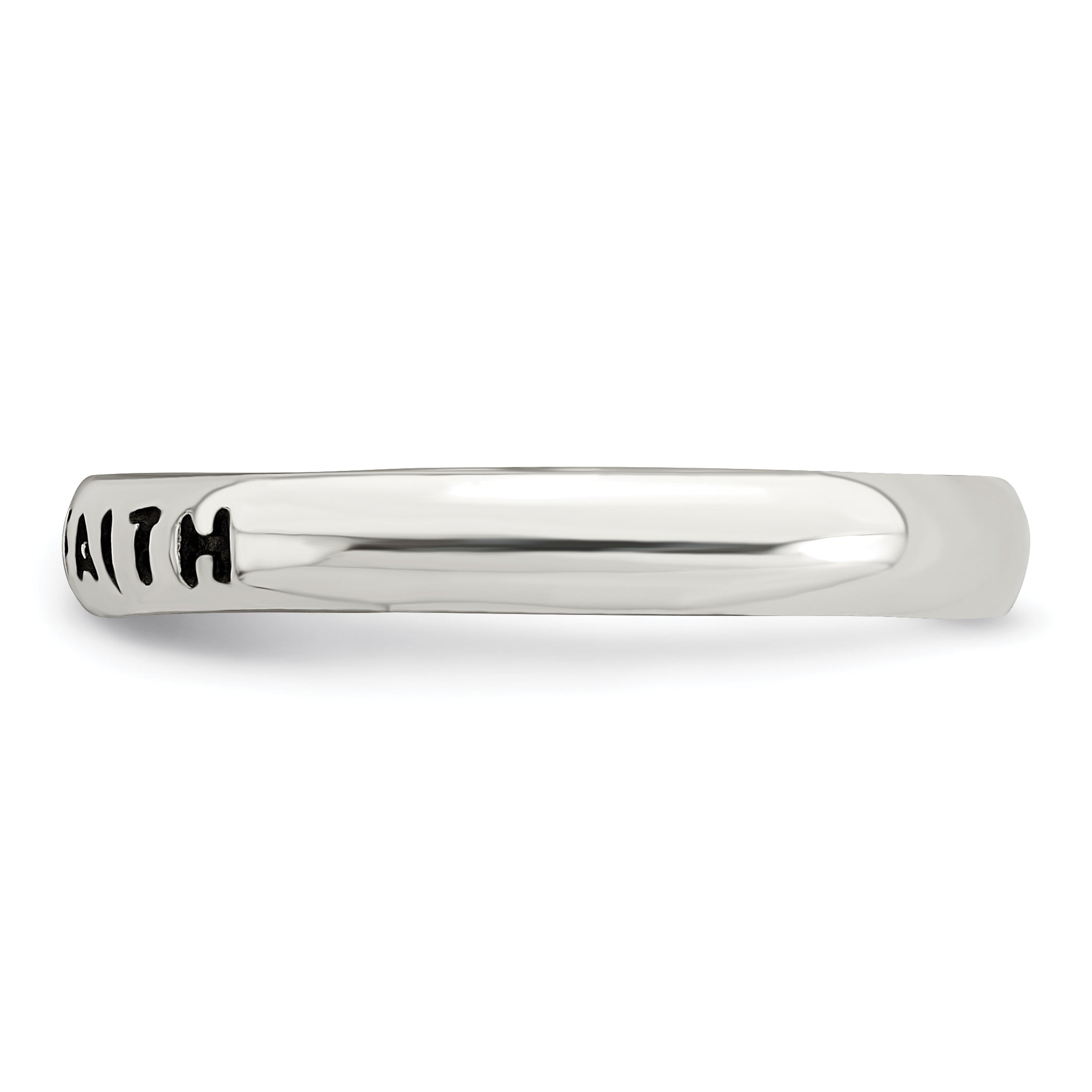 Sterling Silver Antiqued and Polished Faith Ring Secondary image