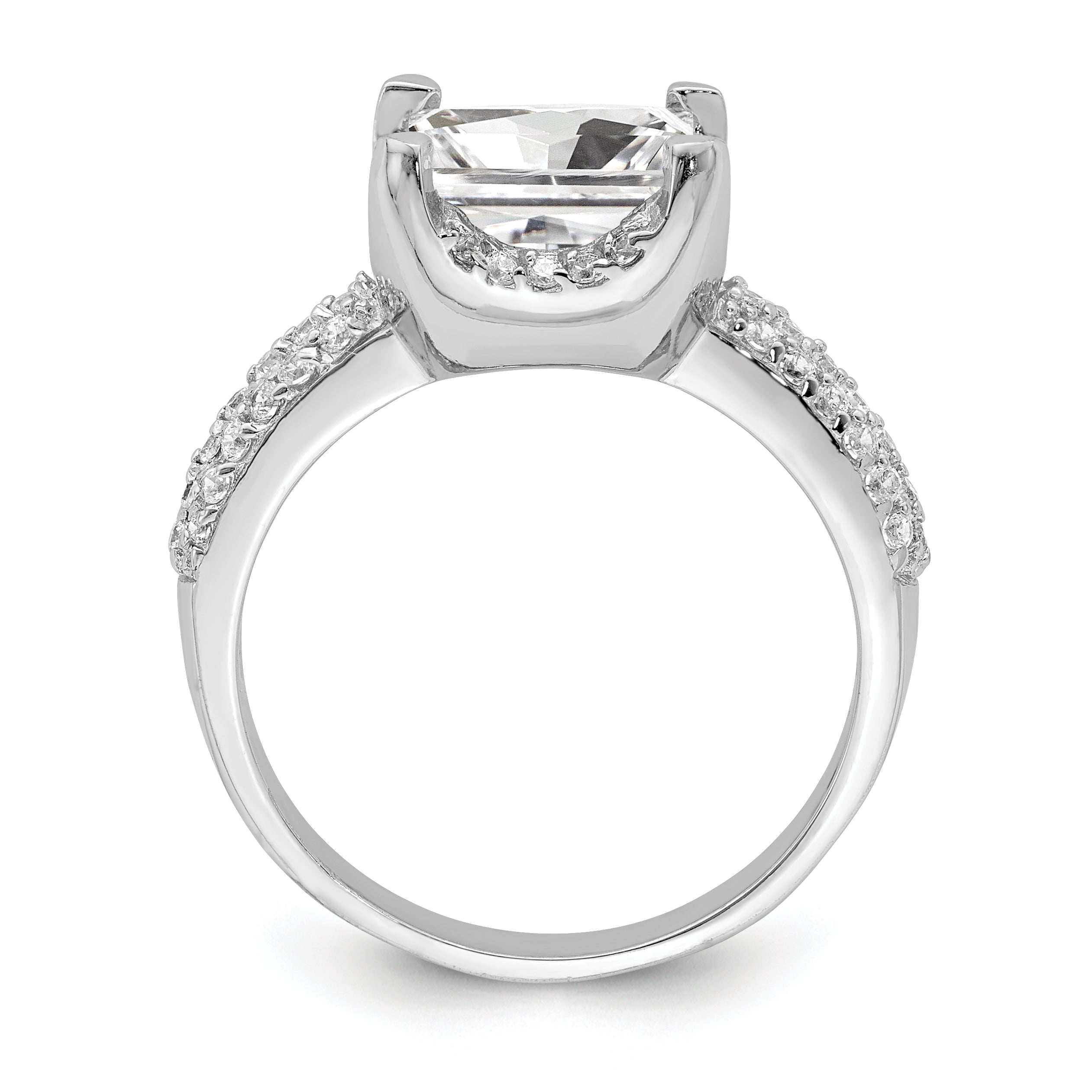 Sterling Silver Square CZ Ring Secondary image