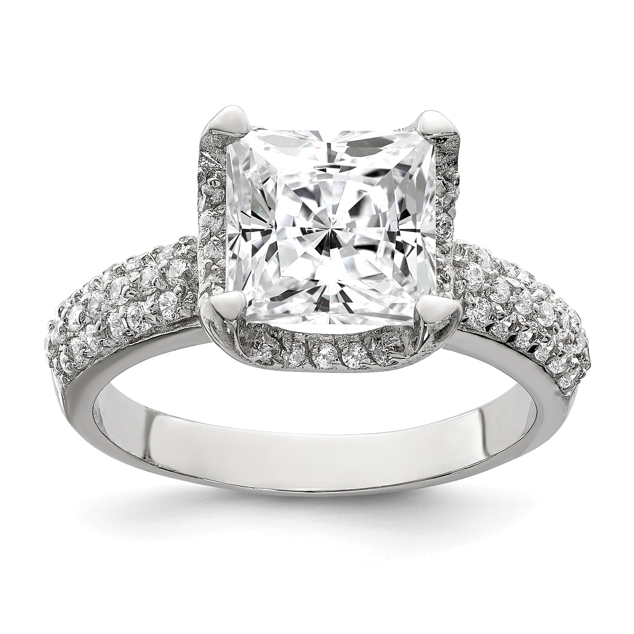 Sterling Silver Square CZ Ring Main image