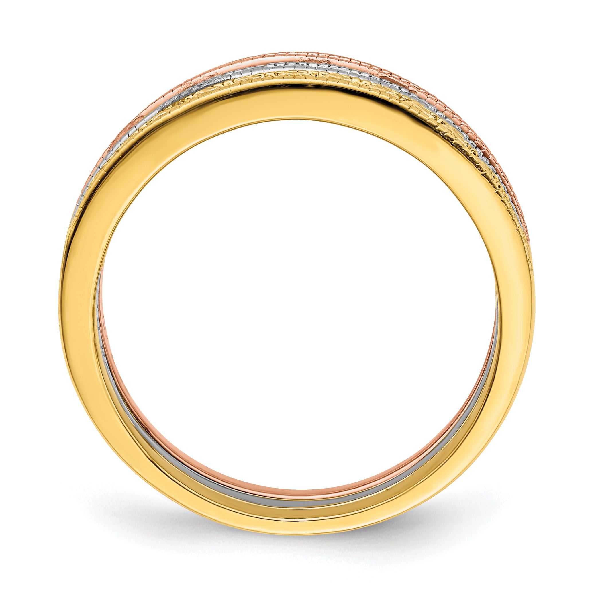 Sterling Silver Vermeil Polished Trio CZ Rings Secondary image