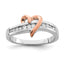 Sterling Silver Rhodium-plated Vermeil Polished Heart CZ Ring