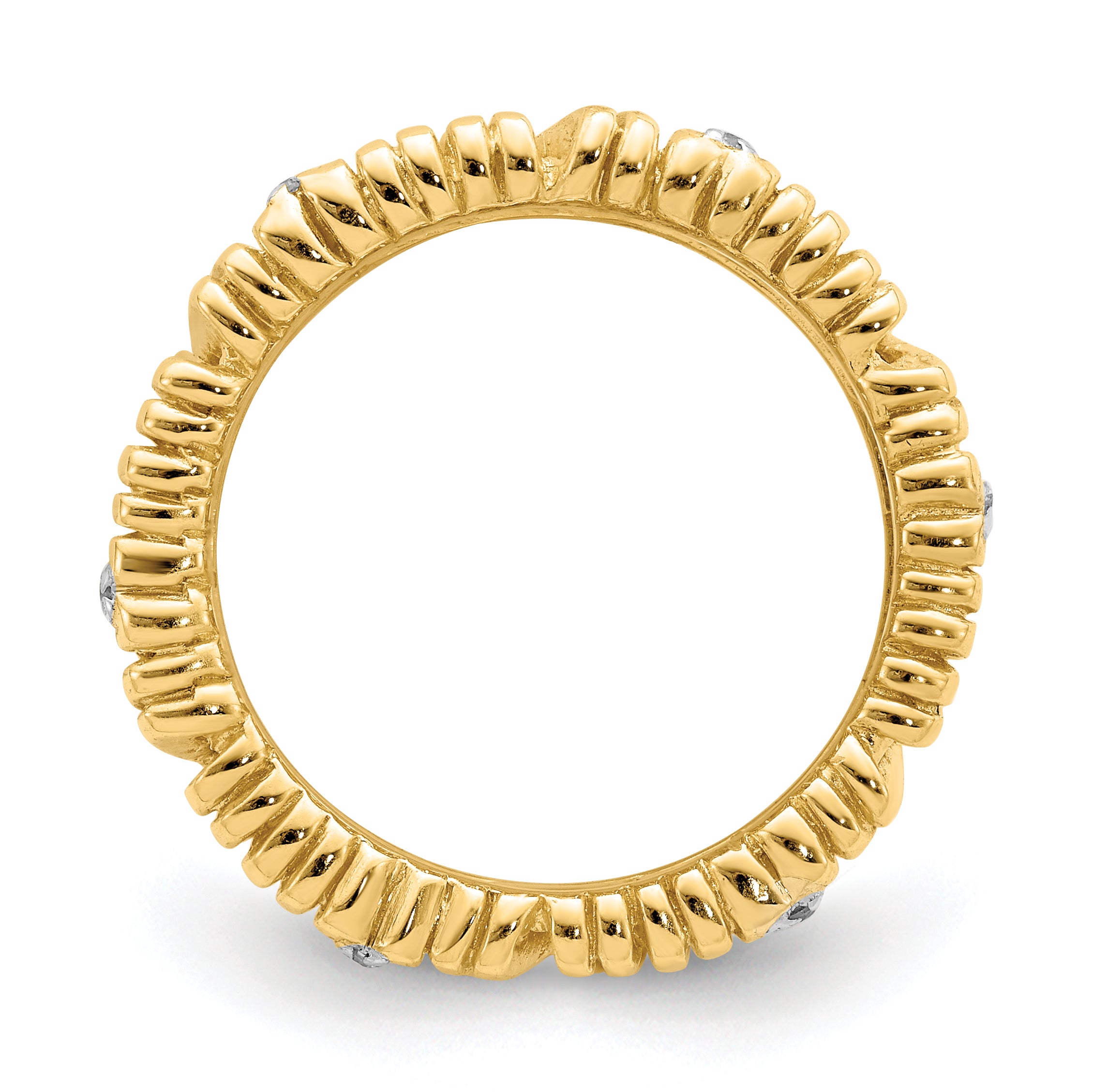 Sterling Silver & Vermeil CZ Wrapped Look Ring Secondary image