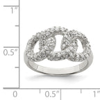 Sterling Silver Polished Three Interlocking CZ Circles Ring