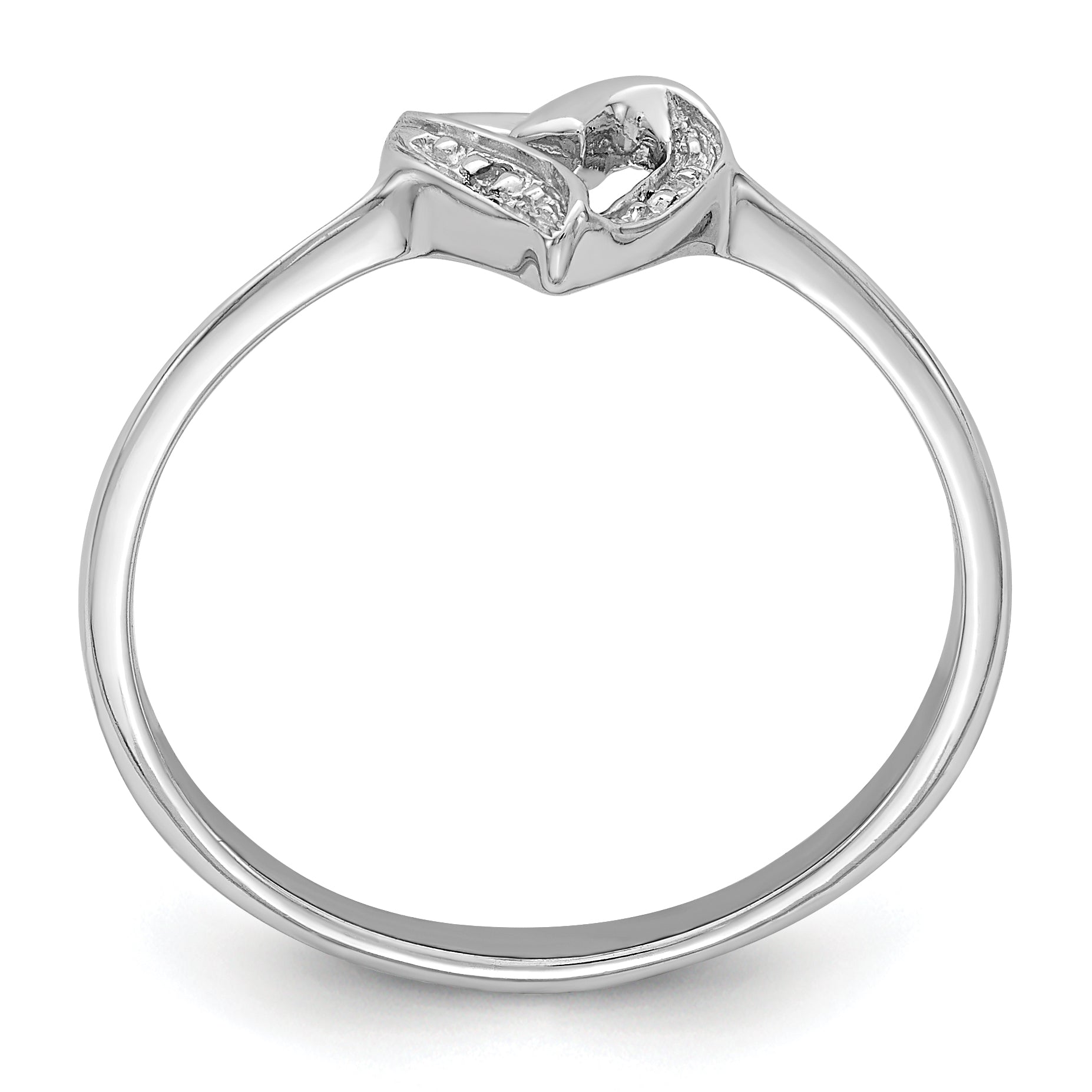 Sterling Silver Rhodium-Plated Polished Diamond Accent Heart Ring Secondary image