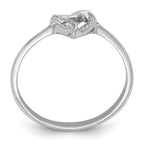 Sterling Silver Rhodium-Plated Polished Diamond Accent Heart Ring