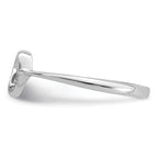Sterling Silver Rhodium-Plated Polished Diamond Accent Heart Ring