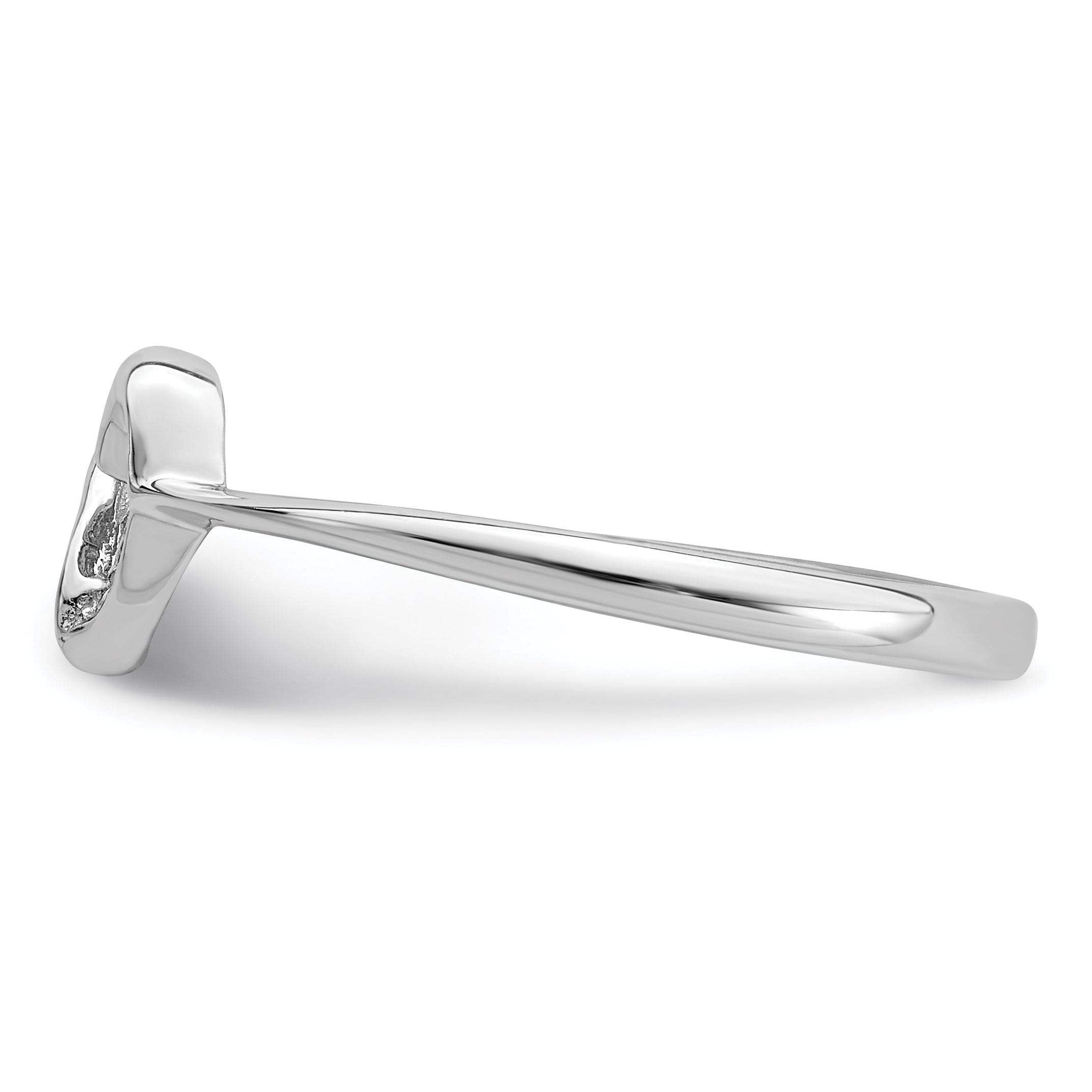 Sterling Silver Rhodium-Plated Polished Diamond Accent Heart Ring