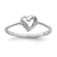 Sterling Silver Rhodium-Plated Polished Diamond Accent Heart Ring