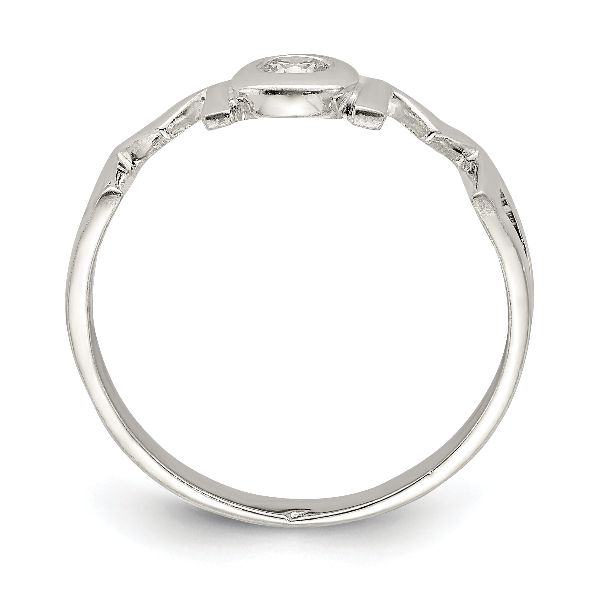 "Mom" Ring in Sterling Silver with CZ Secondary image