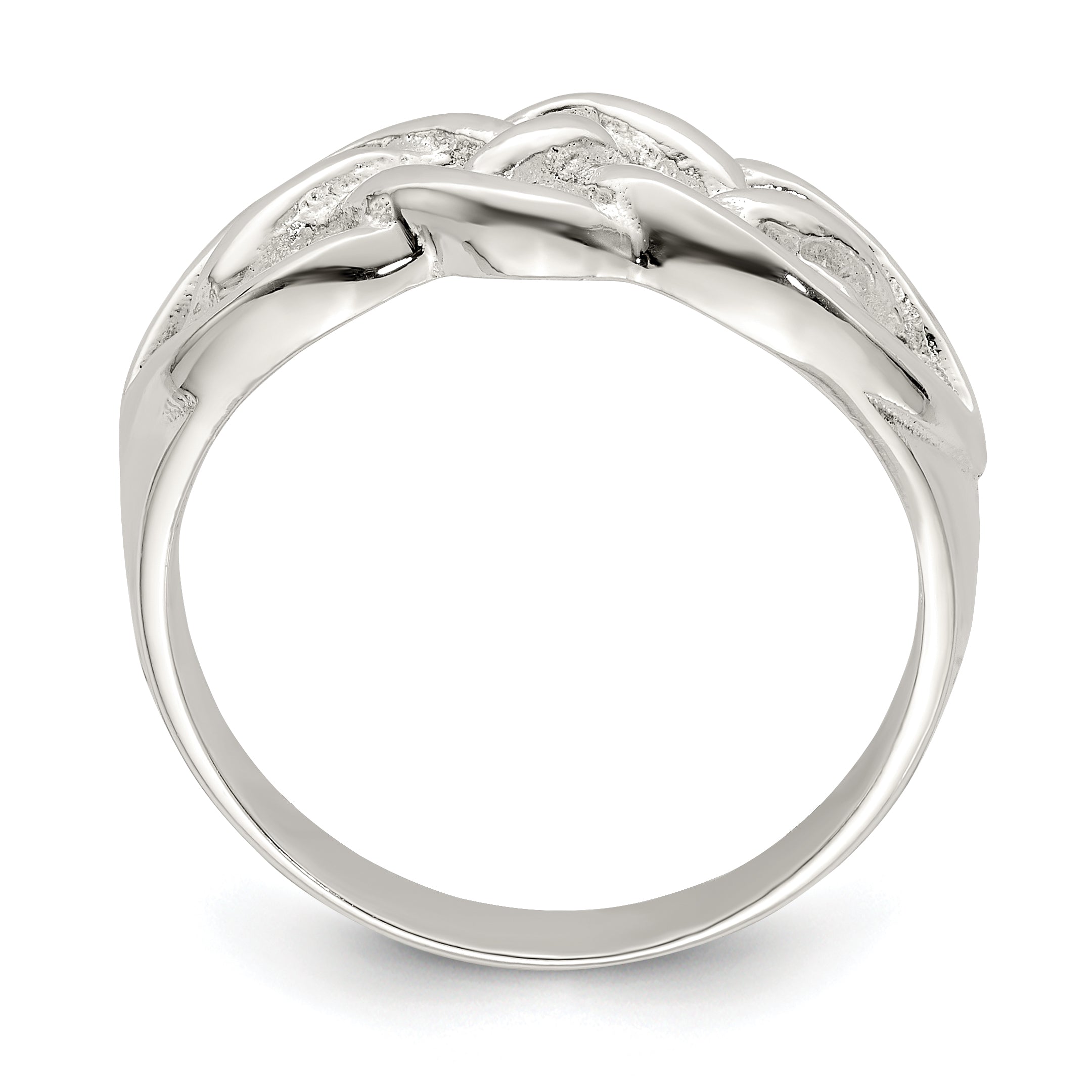 Sterling Silver Polished Woven Celtic Pattern Top Ring Secondary image