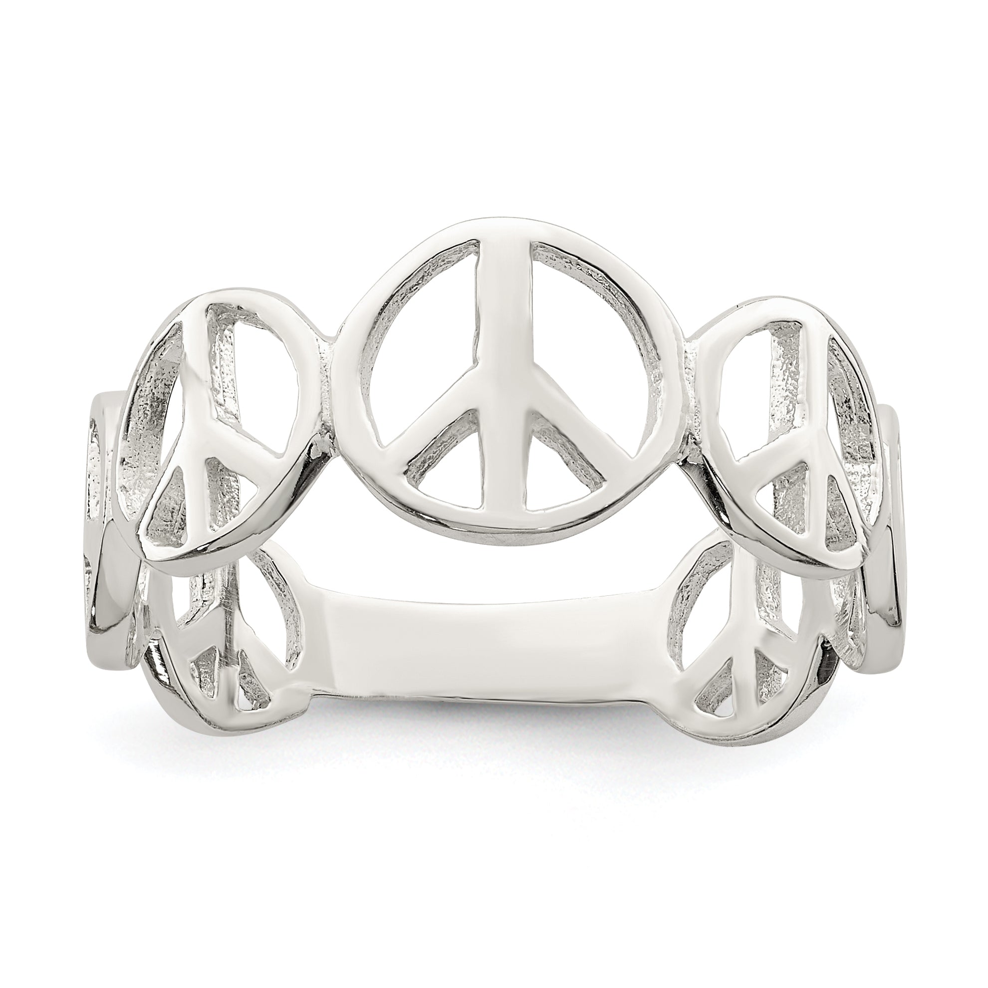 Sterling Silver Polished Peace Ring Main image