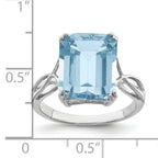 Sterling Silver Rhodium Sky Blue Topaz Ring