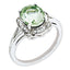 Sterling Silver Rhodium-plated Diamond & Green Quartz Ring