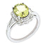 Sterling Silver Rhodium-plated Diamond & Lemon Quartz Ring