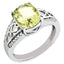 Sterling Silver Rhodium-plated Diamond & Lemon Quartz Ring