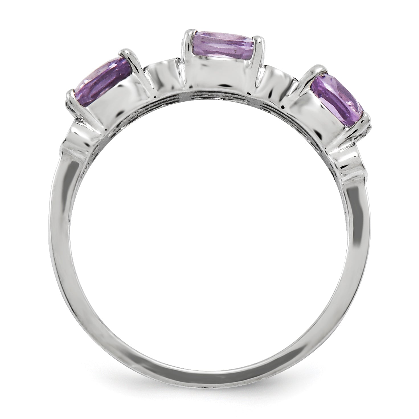 Sterling Silver Rhodium-plated Diamond & Pink Quartz Ring Secondary image
