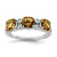 Sterling Silver Rhodium Whiskey Quartz & Diam. Ring