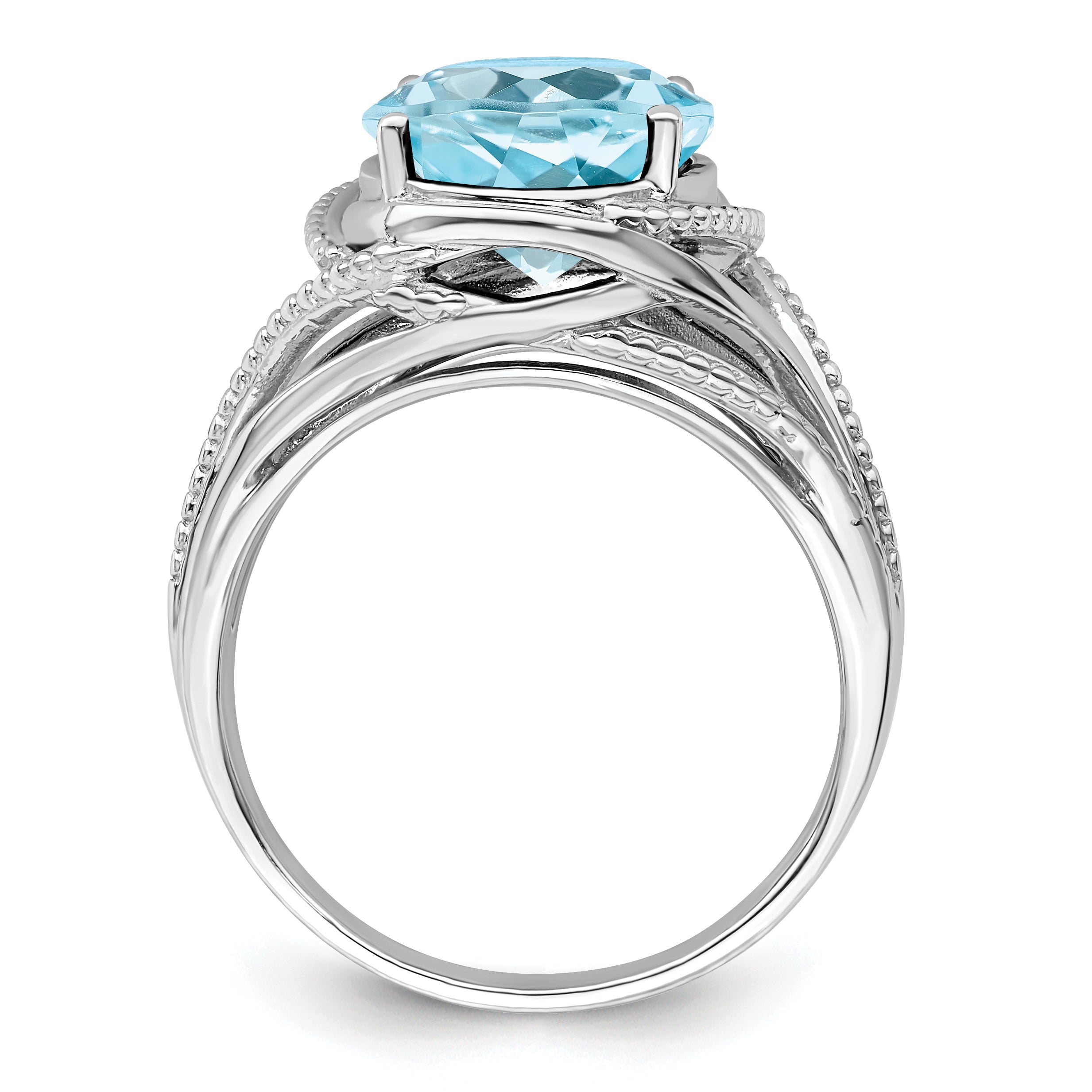 Sterling Silver Rhodium Sky Blue Topaz Ring Secondary image