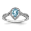 Sterling Silver Rhodium Diam. & Sky Blue Topaz Ring
