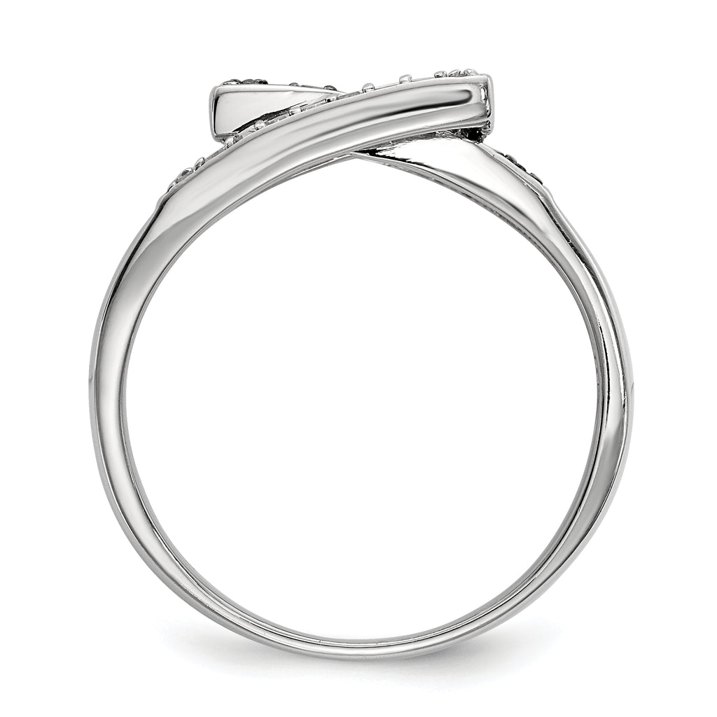 Sterling Silver Black & White Diamond Ring
