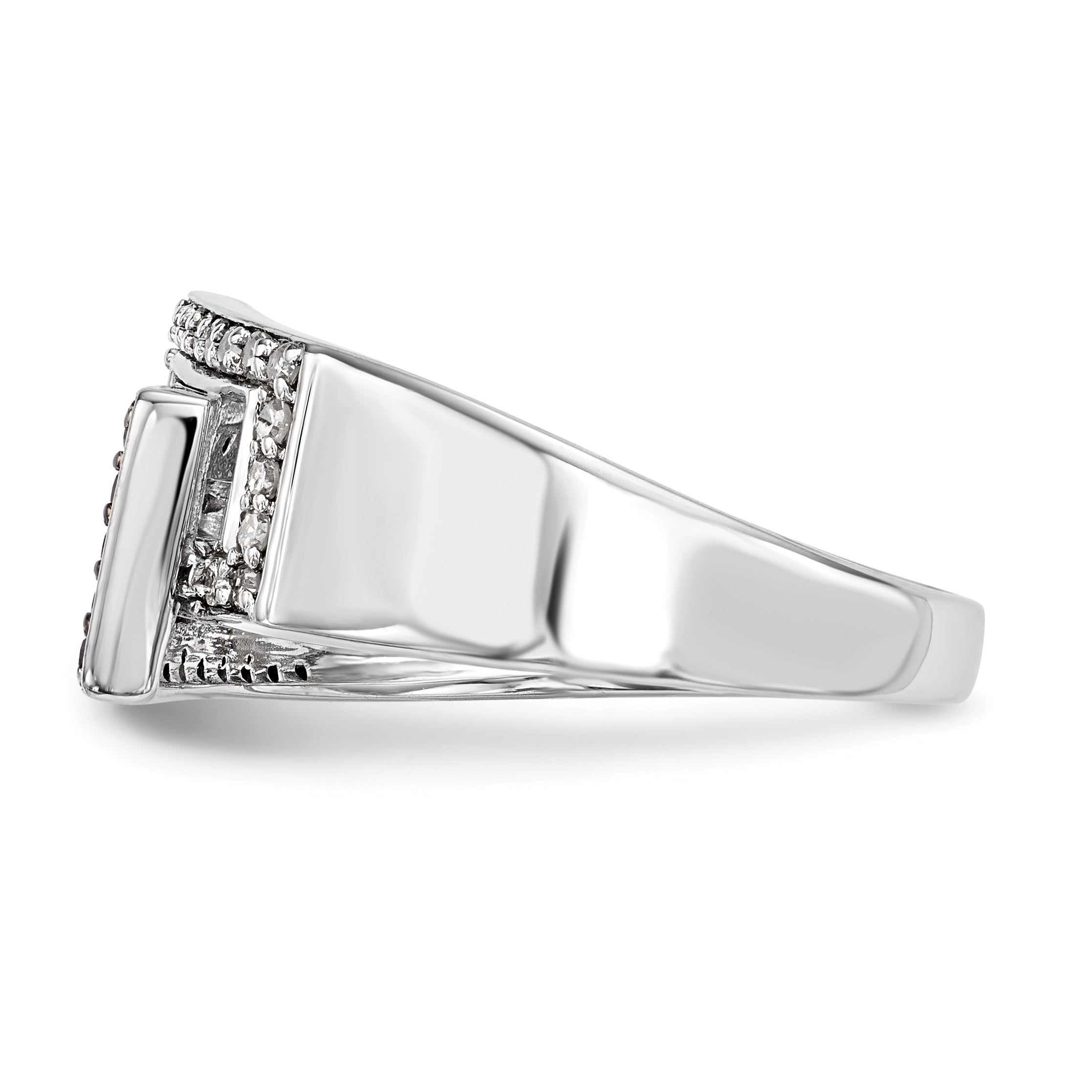 Sterling Silver Black & White Diamond Ring