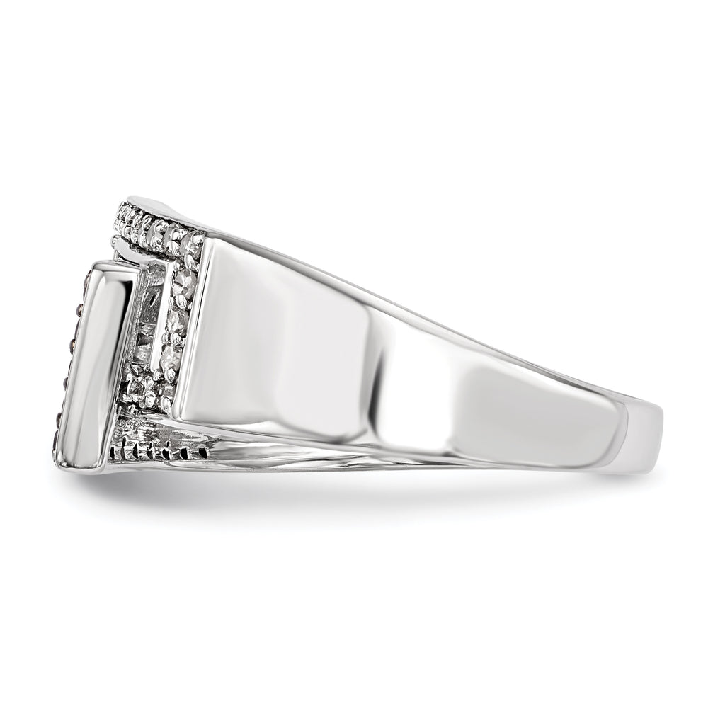 Sterling Silver Black & White Diamond Ring