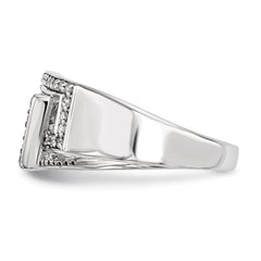 Sterling Silver Black & White Diamond Ring