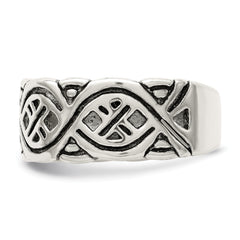 Sterling Silver Fancy Antiqued Band