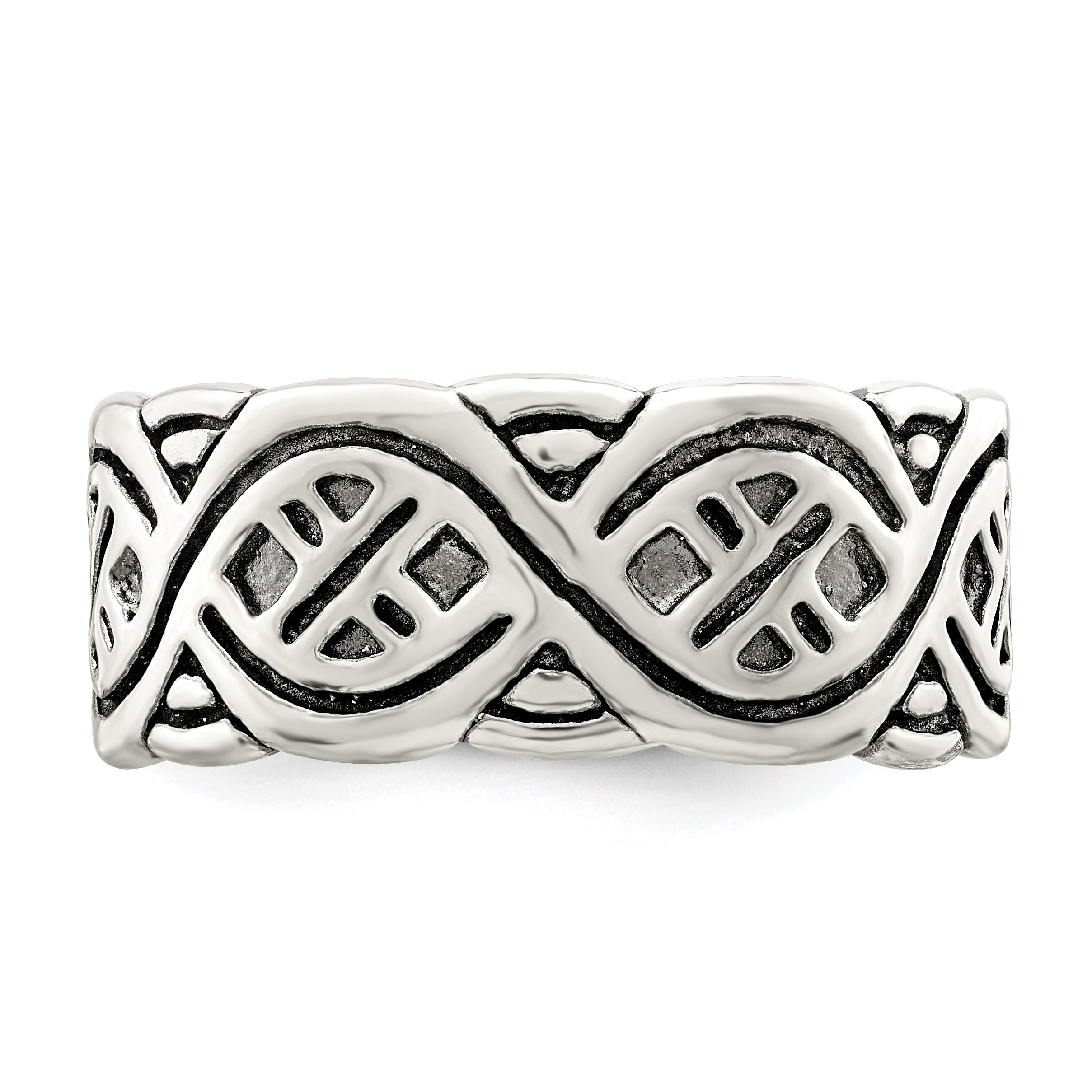 Sterling Silver Fancy Antiqued Band