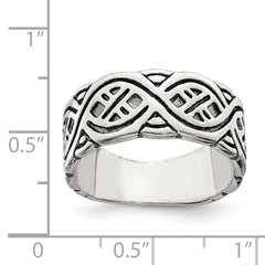 Sterling Silver Fancy Antiqued Band